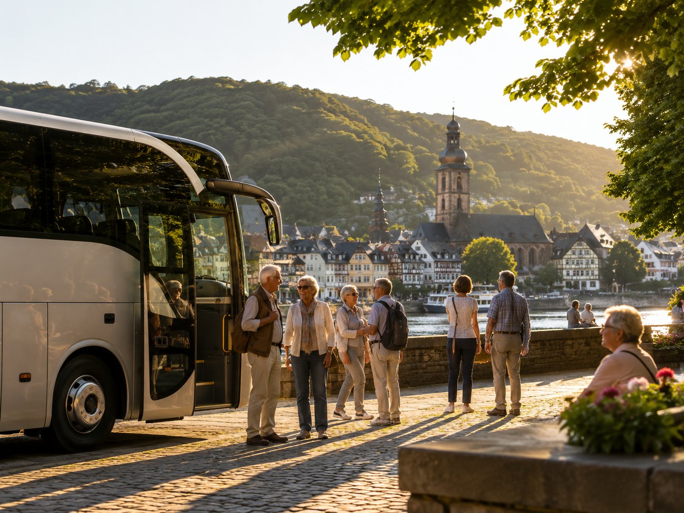 Tagesausflug mit Reisebus an einem historischen Ort